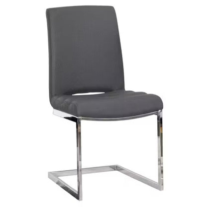 Dyana Charcoal Chair with Chrome Base (Set of 2)