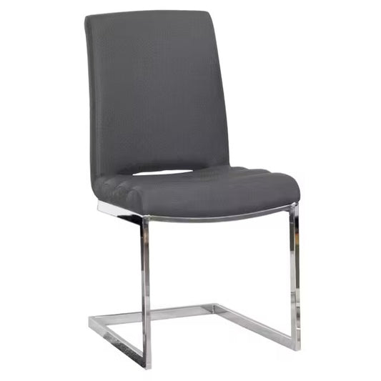 Dyana Charcoal Chair with Chrome Base (Set of 2)