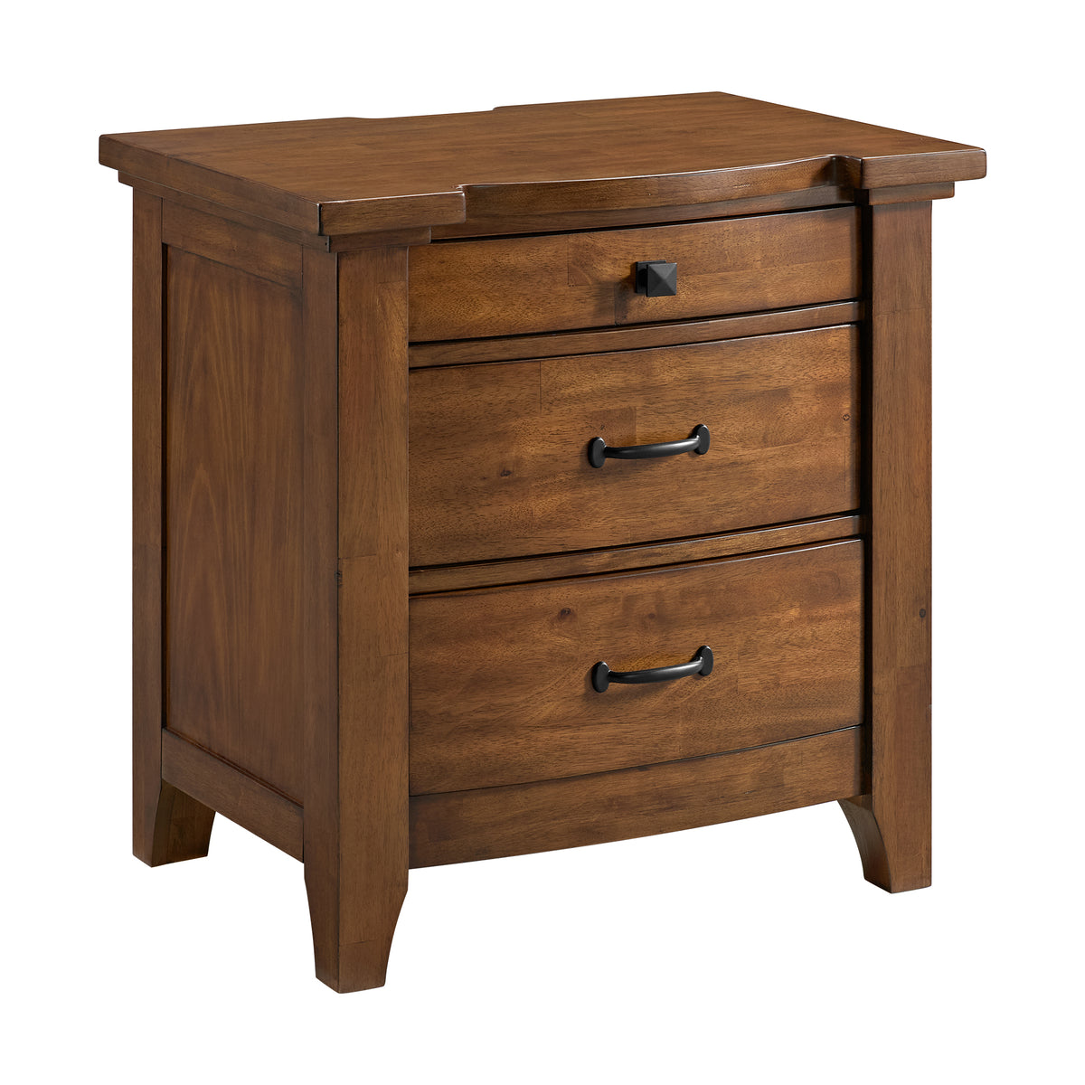 Gage 3-Drawer Nightstand With Usb And Power In Chestnut