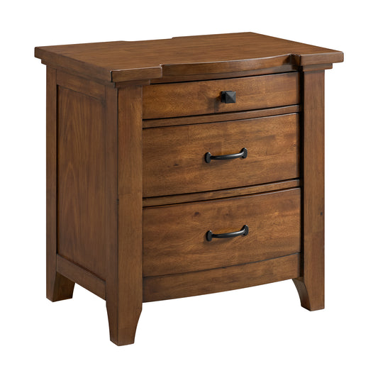 Gage 3-Drawer Nightstand with USB and Power in Chestnut
