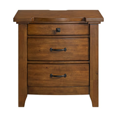 Gage 3-Drawer Nightstand with USB and Power in Chestnut