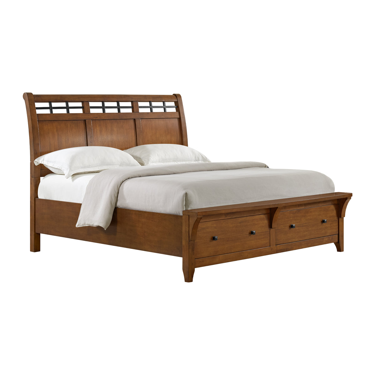 Gage King Sleigh Storage 3Pc Bedroom Set In Chestnut