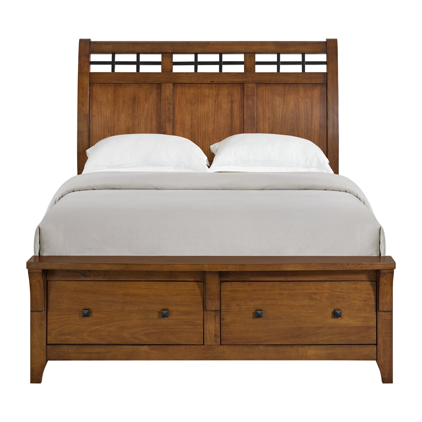 Gage Queen Sleigh Storage Bed in Chestnut