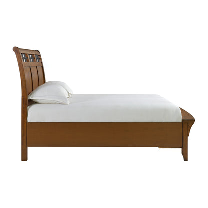 Gage Queen Sleigh Storage Bed in Chestnut