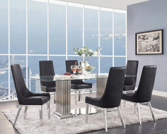 Cyrene Gianna 7PC Dining Set Package + FREE 2PC Accessories Set