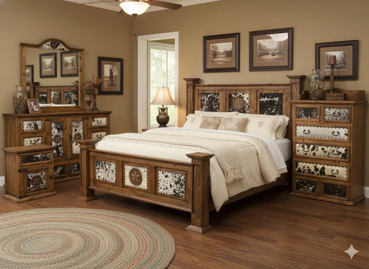 Oasis Cowhide Bedroom Set
