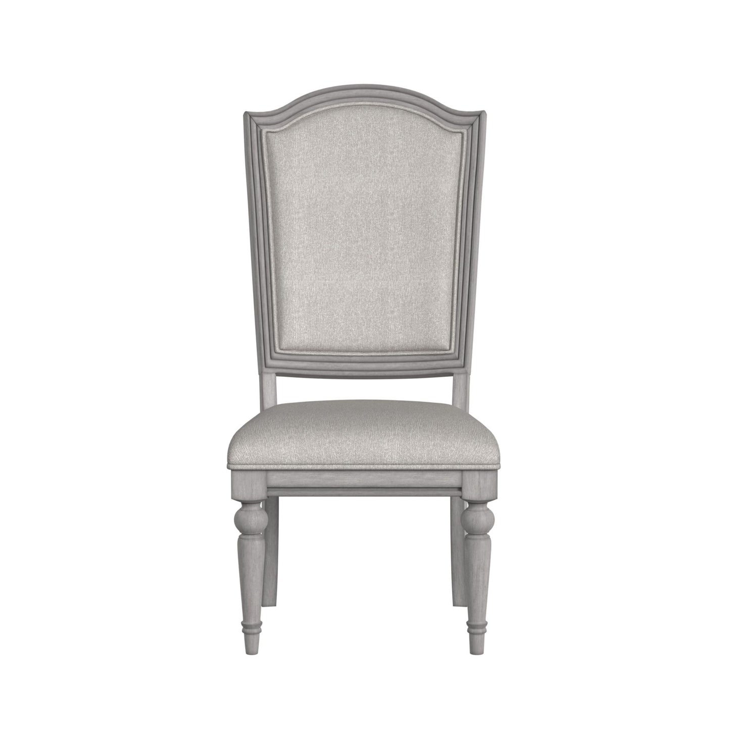 Glenmore Dining Side Chair with Light Brown Fabric in Aged Grey (2 Per Carton)