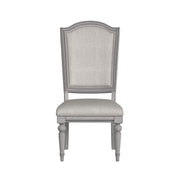 Glenmore Dining Side Chair with Light Brown Fabric in Aged Grey (2 Per Carton)