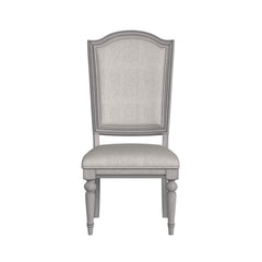 Glenmore Dining Side Chair with Light Brown Fabric in Aged Grey (2 Per Carton)