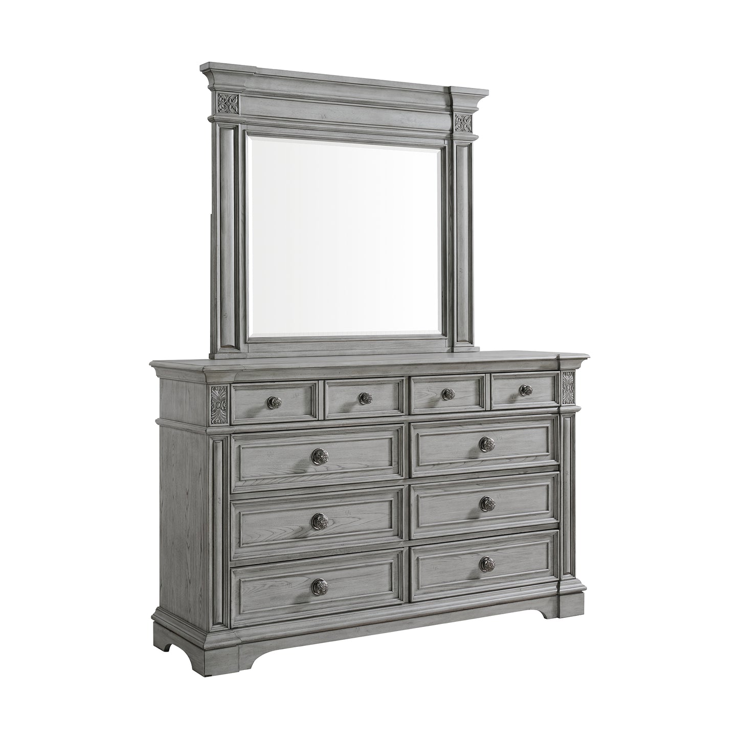 Glenmore King Panel 5PC Bedroom Set in Aged Grey