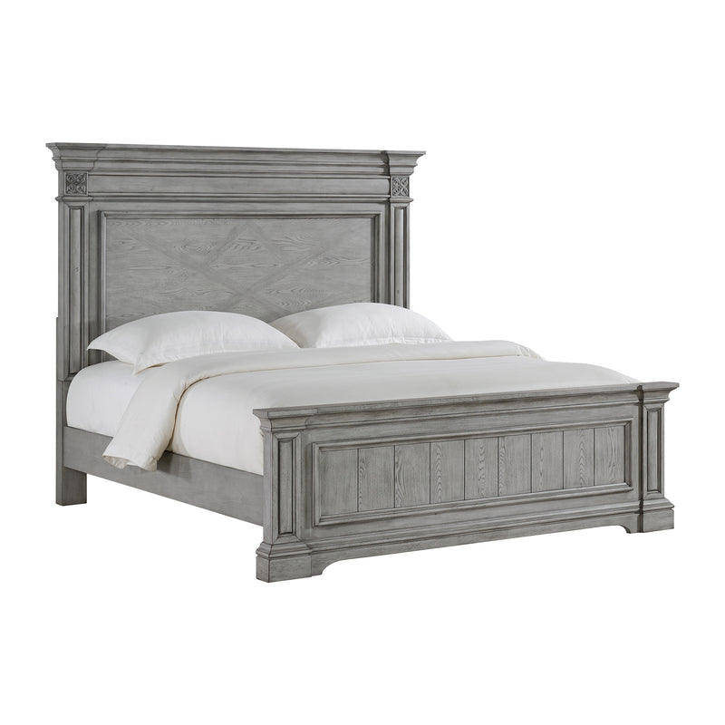 Glenmore King Panel Bed in Aged Grey