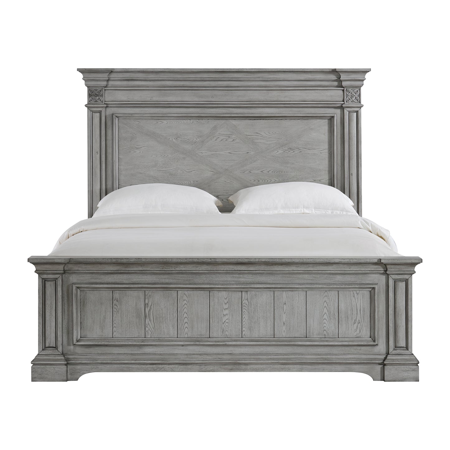 Glenmore King Panel Bed in Aged Grey
