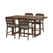 Glinda 5PC Counter Height Dining Set in Brown-Table and Four Chairs