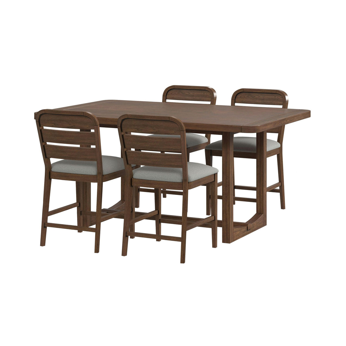 Glinda 5PC Counter Height Dining Set in Brown-Table and Four Chairs