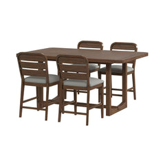 Glinda 5PC Counter Height Dining Set in Brown-Table and Four Chairs