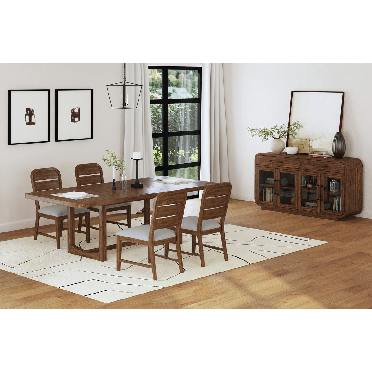 Glinda Dining Table with 18" Leaf in Brown