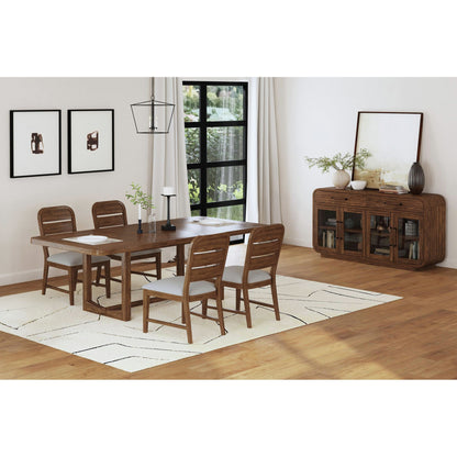 Glinda Dining Table with 18" Leaf in Brown