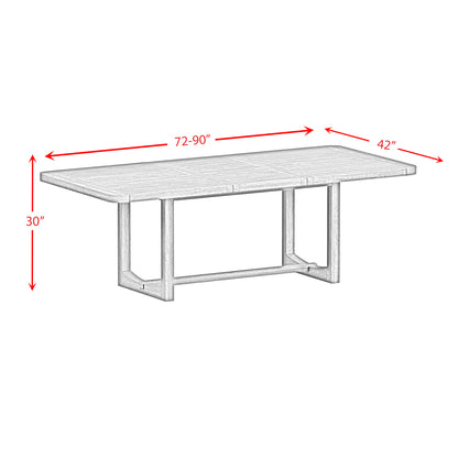 Glinda Dining Table with 18" Leaf in Brown