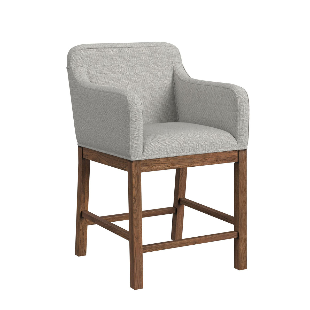 Glinda UPH Counter Chair with Light Grey Fabric in Brown (Set of 2)