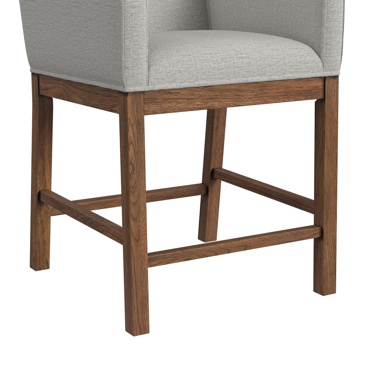 Glinda UPH Counter Chair with Light Grey Fabric in Brown (Set of 2)