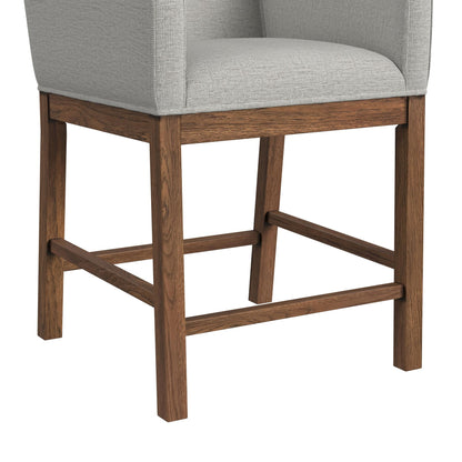 Glinda UPH Counter Chair with Light Grey Fabric in Brown (Set of 2)