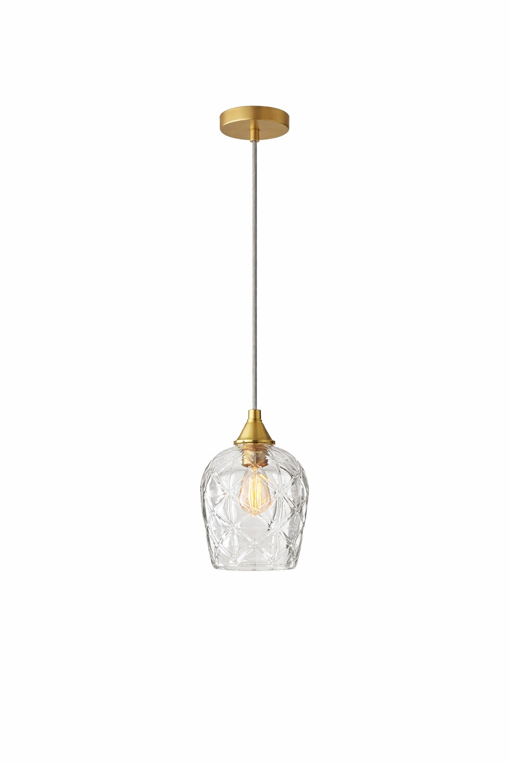 Lámpara colgante Glowline - Dorada y transparente