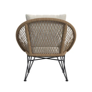 Grace Outdoor Seating 4PC Set - Black, Natural and Olefin Beige