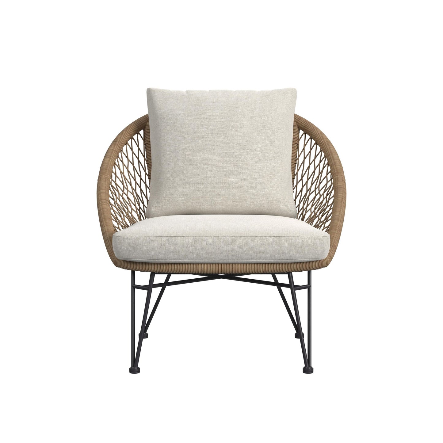 Grace Outdoor Seating 4PC Set - Black, Natural and Olefin Beige