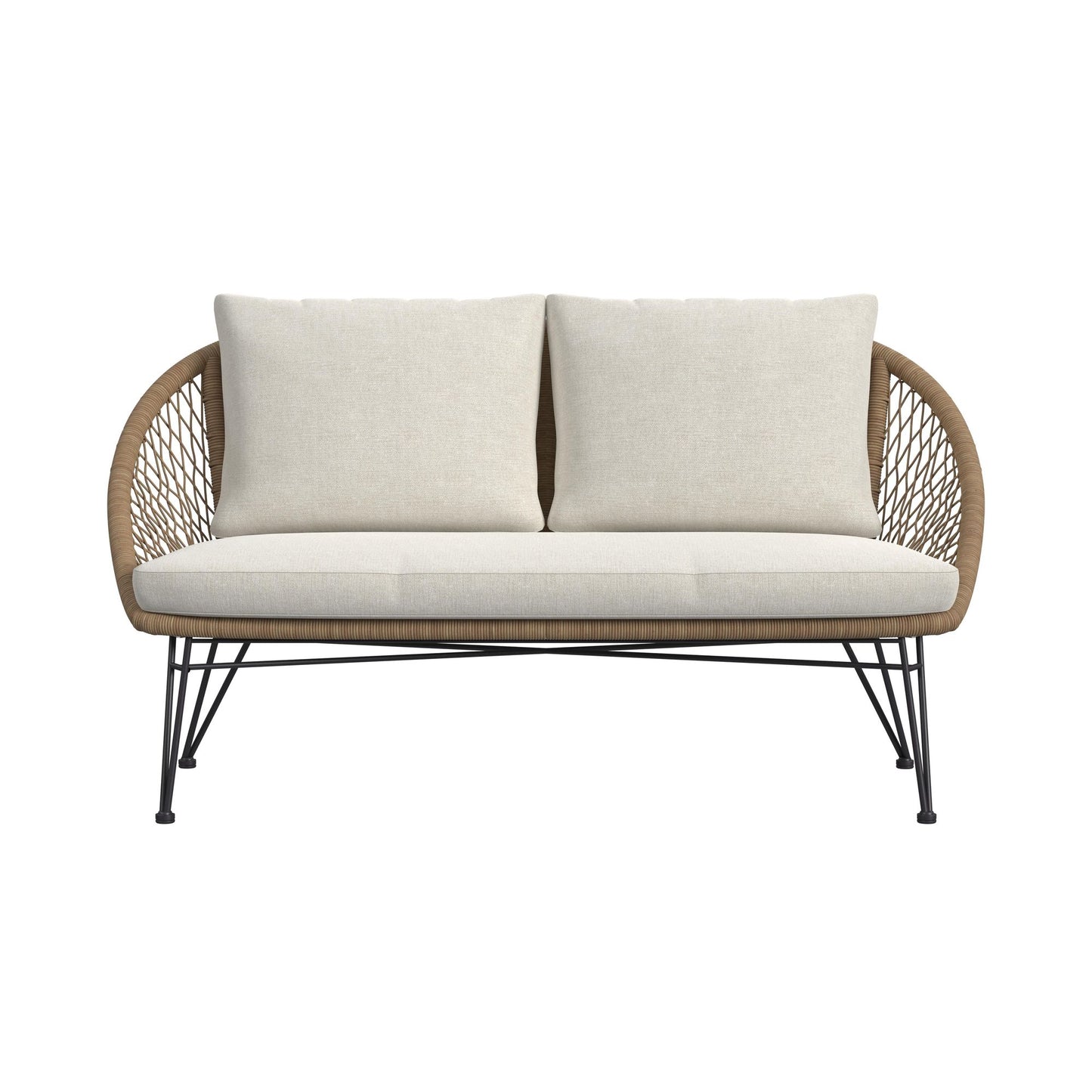 Grace Outdoor Seating 4PC Set - Black, Natural and Olefin Beige