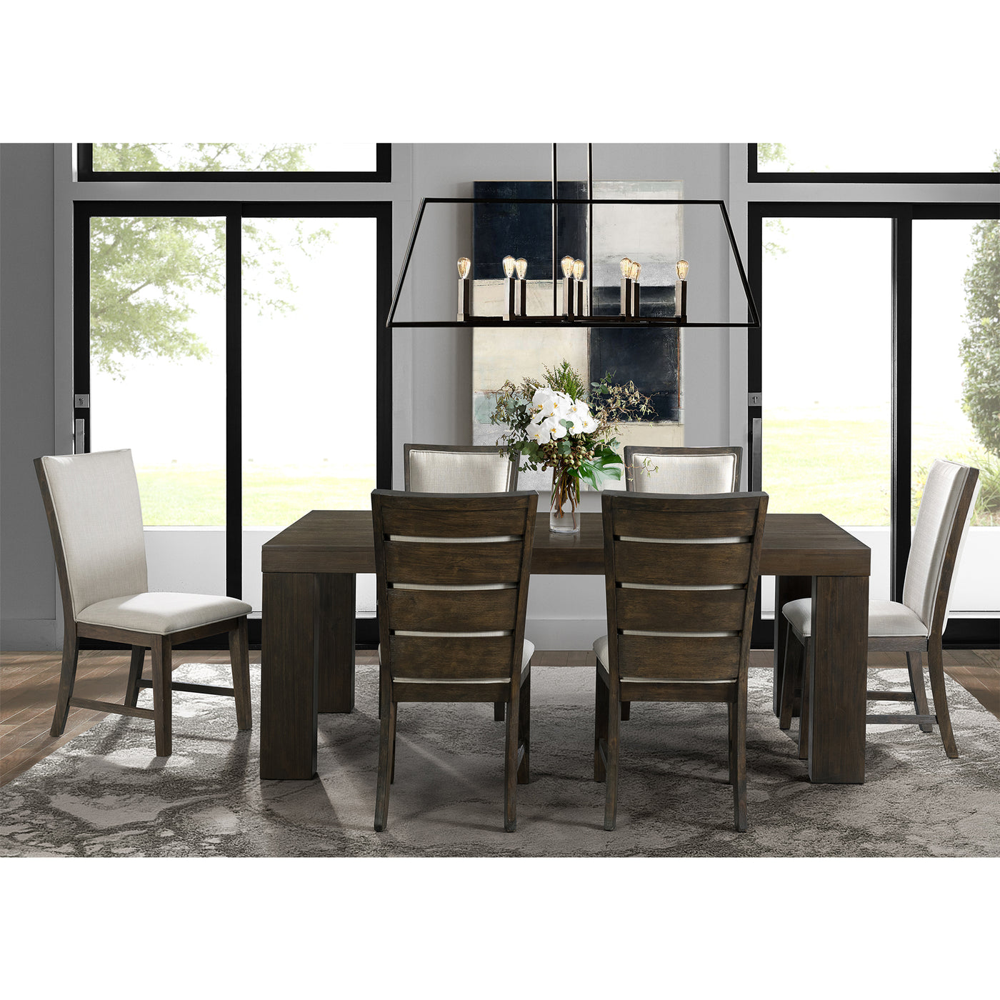 Grady 7PC Dining Set-Table & Six Slat Back Chairs