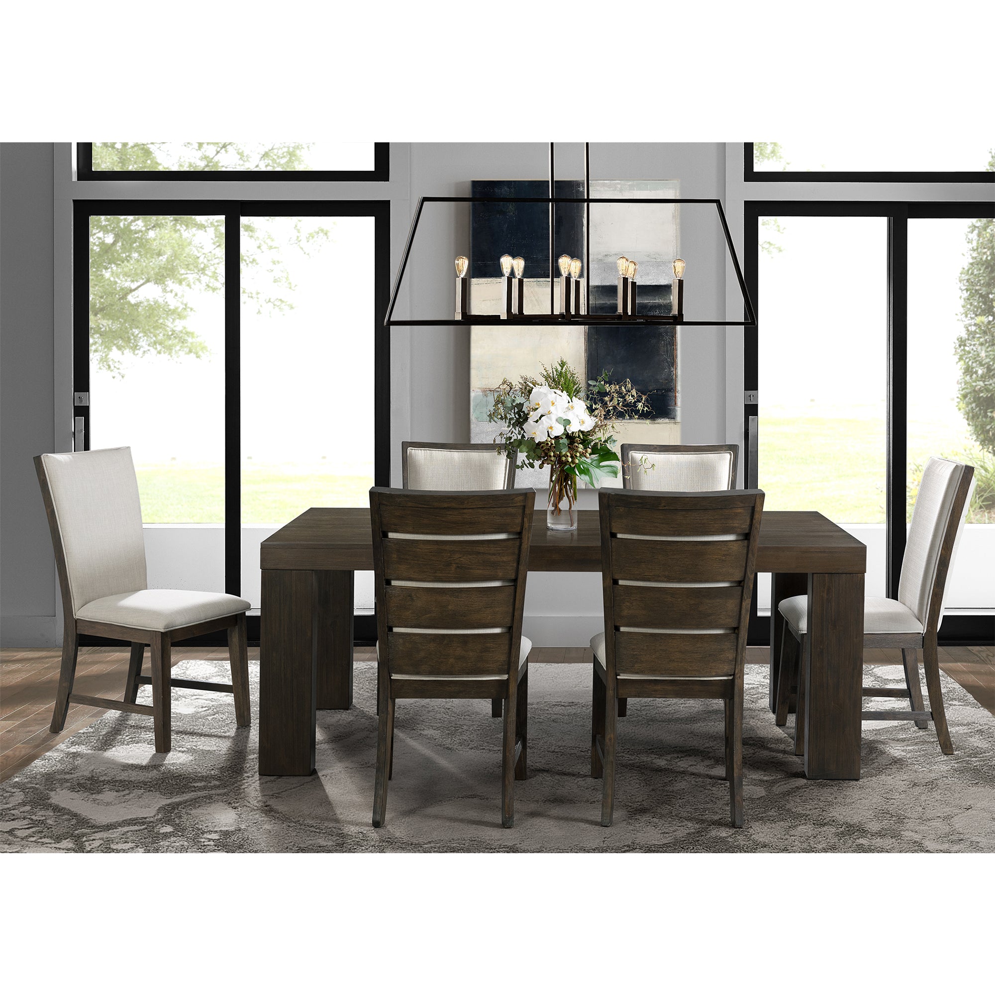 Grady 7PC Dining Set-Table & Six Slat Back Chairs