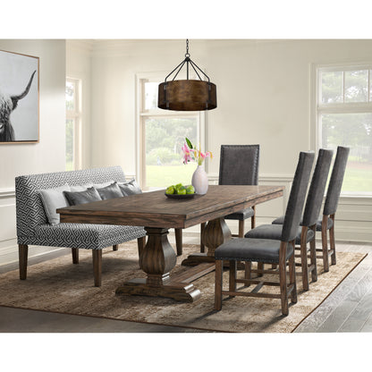 Gramercy 6PC Dining Set-Table, Four Tall Back Chairs and Settee