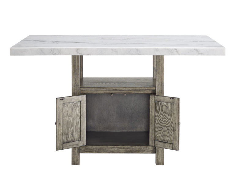 Grayson White Marble Counter Storage Table