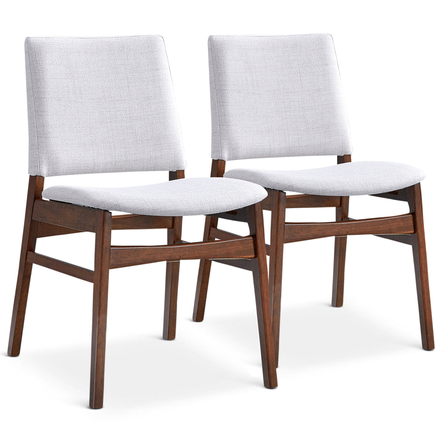 Silla de comedor de tela Gusto en gris claro (juego de 2)