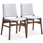 Silla de comedor de tela Gusto en gris claro (juego de 2)