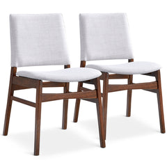 Silla de comedor de tela Gusto en gris claro (juego de 2)