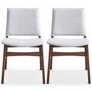 Silla de comedor de tela Gusto en gris claro (juego de 2)