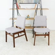 Silla de comedor de tela Gusto en gris claro (juego de 2)