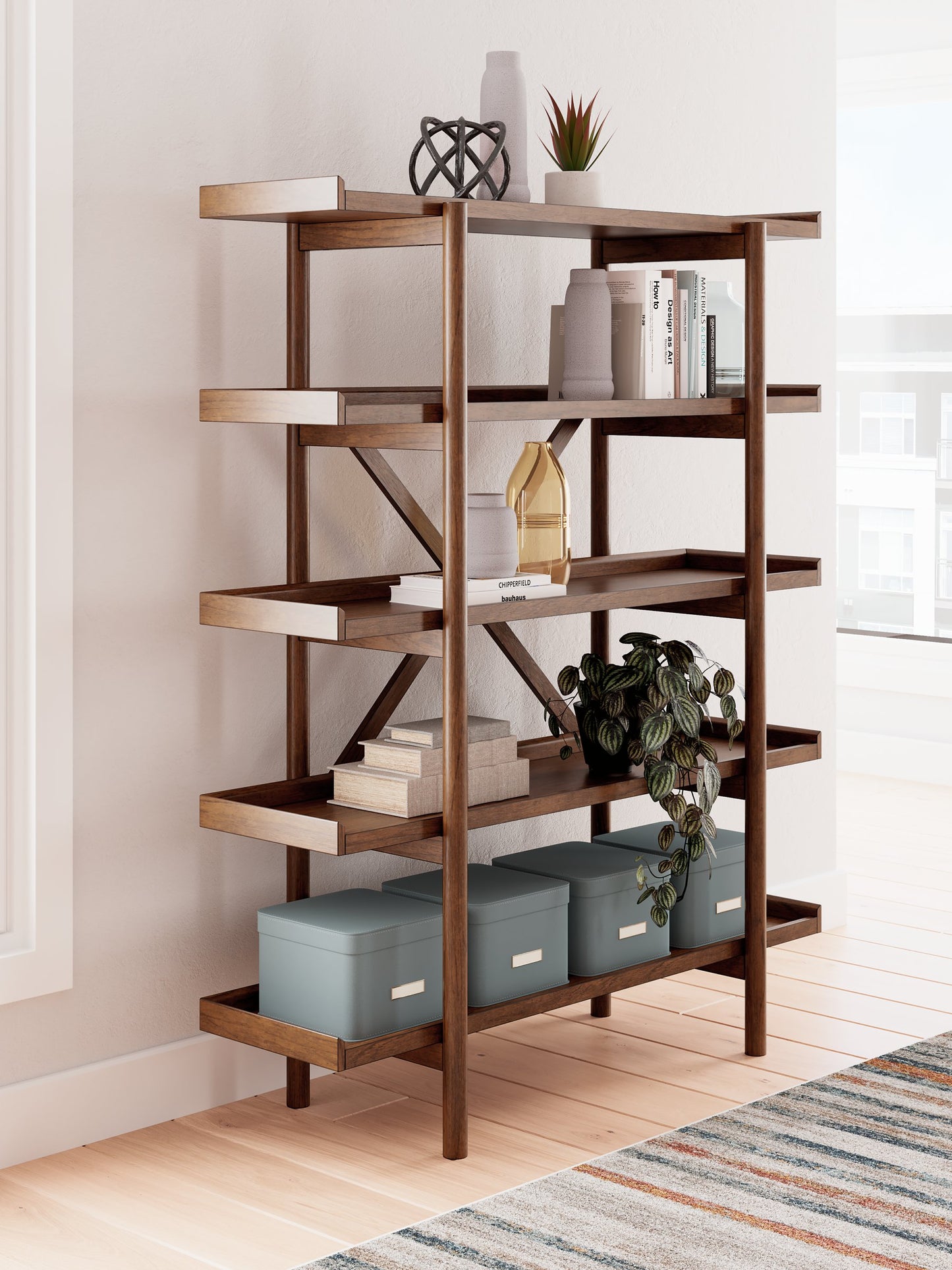 Lyncott 70" Open Frame Bookcase