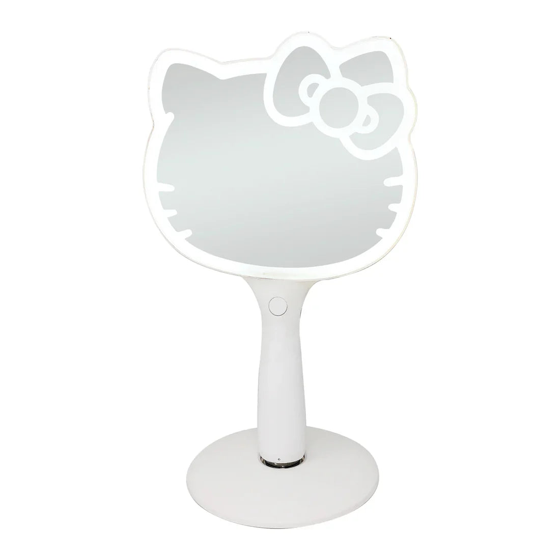 Espejo de maquillaje de mano LED Hello Kitty con base de pie