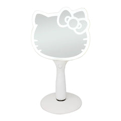 Espejo de maquillaje de mano LED Hello Kitty con base de pie