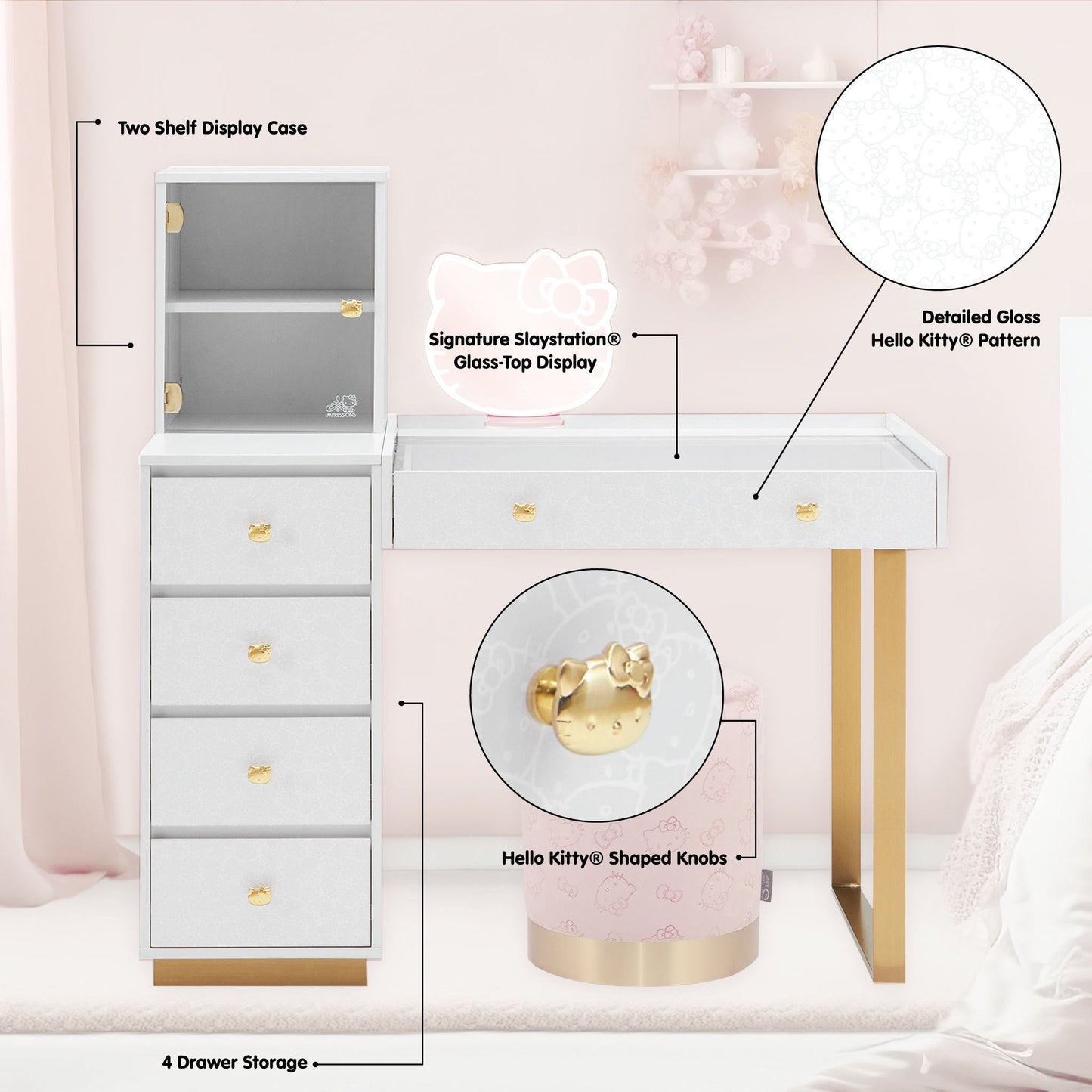 Hello Kitty® SlayStation Duet Vanity Desk