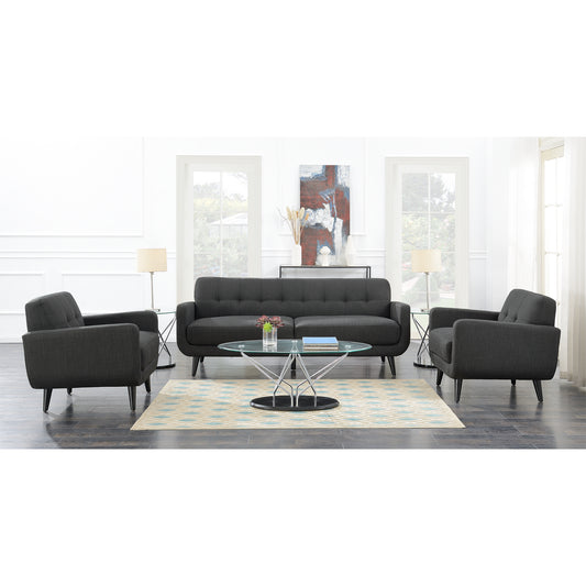 Hadley Sofa & Chair Set in Charcoal