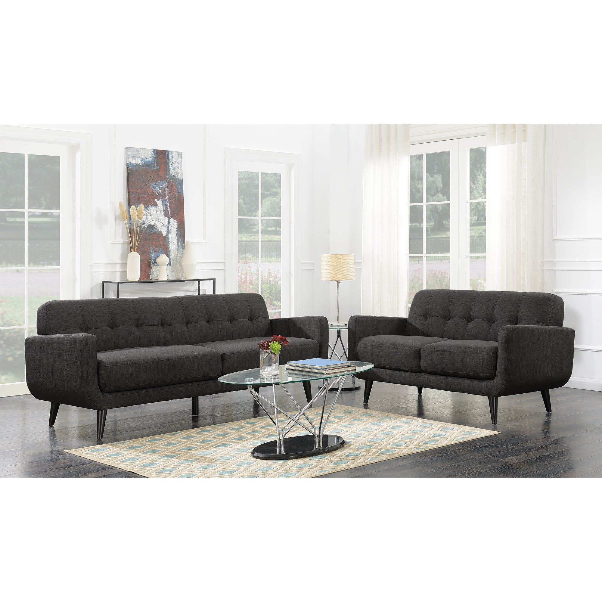 Hadley 4480 KD Love Seat Heirloom Charcoal w/No Pillows