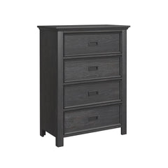 Hampton Kids Twin Over Twin Bunk with Ladder and Trundle 5PC Bedroom Set in Charcoal