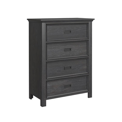 Hampton Kids Twin Over Full Bunk with Ladder and Trundle 3PC Bedroom Set in Charcoal