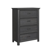 Hampton Kids Twin Over Full Loft with Staircase and Desk with Speaker 3PC Bedroom Set in Charcoal