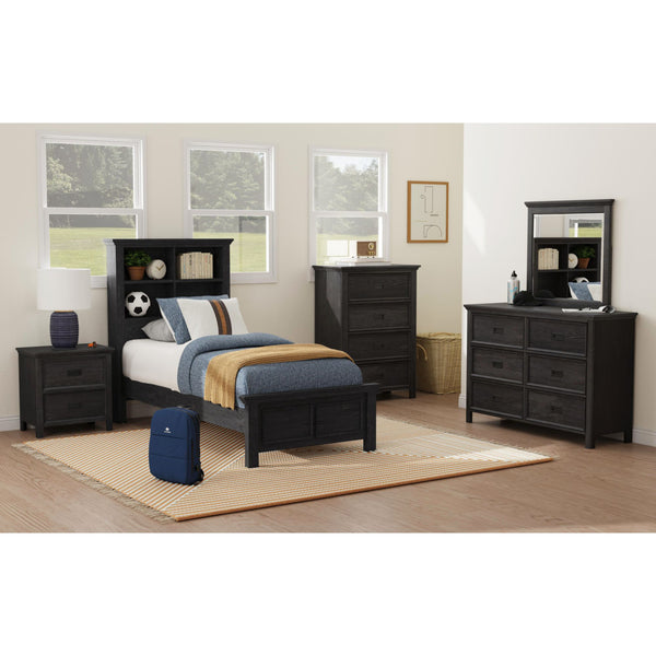 Hampton Kids Twin Bookcase 3PC Bedroom Set in Charcoal