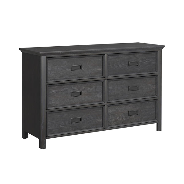 Hampton Kids 6-Drawer Dresser In Charcoal