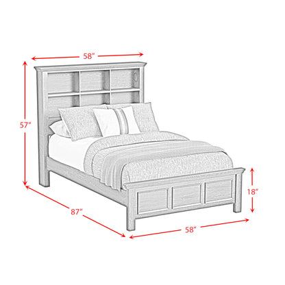 Hampton Kids Full Bookcase Bed in Charcoal